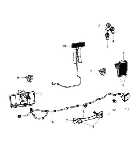 Lamp Tail Stop Turn Diagram for 55077890AD