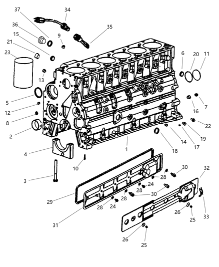 Jet Piston Oil Cooler Diagram for 5003606AB