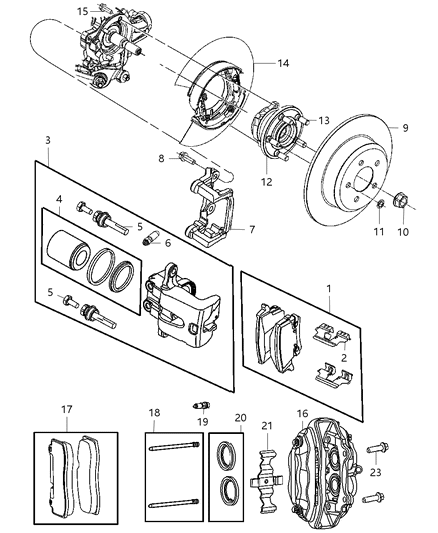 1996 Dodge B2500 Rotor Brake Rear Diagram for 4779208AD