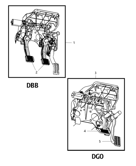 1999 Chrysler Concorde Pedal Assembly Adjustable Brake, Clutch And Accelerator Diagram for 55366025AE
