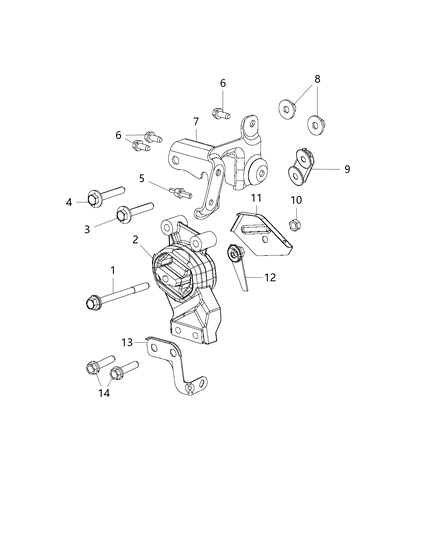Bracket Engine Mount Diagram for 55366770AD