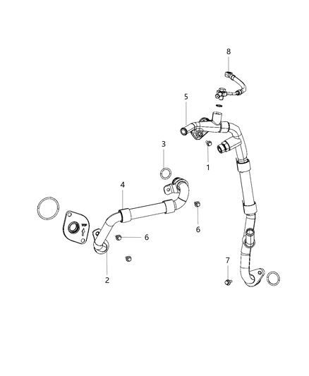 Tube Water Outlet Diagram for 68444173AA