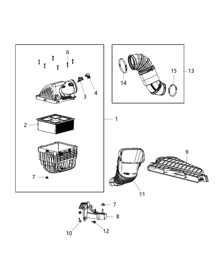 2019 Ram 2500 Air Cleaner Assembly Diagram for 68321026AC