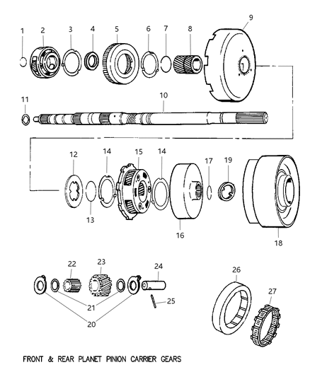 1988 Chrysler Fifth Avenue Plate Sun Gear Driving Shell Diagram for 52854101AA