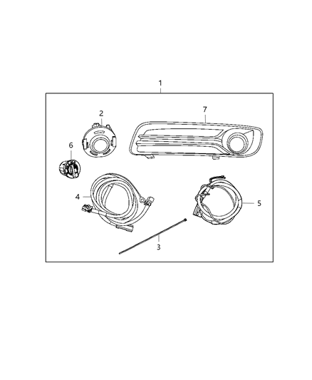2001 Dodge Ram 2500 Bezel Fog Lamp Diagram for 68127947AA