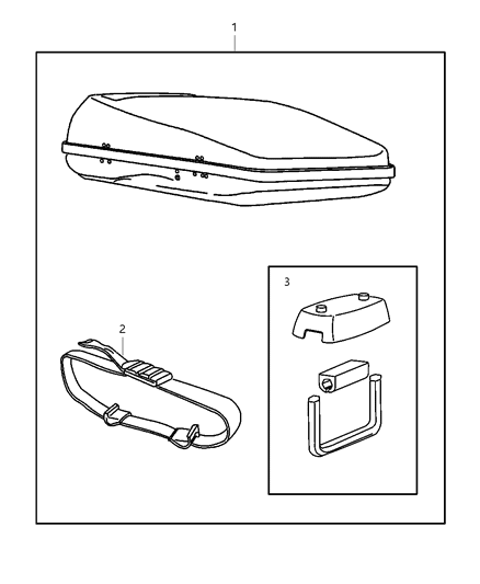 1995 Jeep Grand Cherokee Carrier Kit Luggage Diagram for 82207341AB