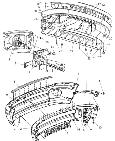 Bracket Support Front Diagram for 55077375AC