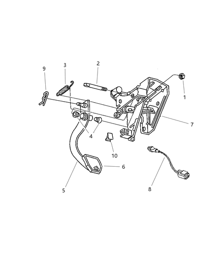 2023 Chrysler Pacifica Spring Assembly, Pedal Return Diagram for 4593152