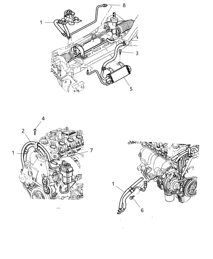 Hose Assembly Power Steering Pressure And Return Diagram for 5272278AF