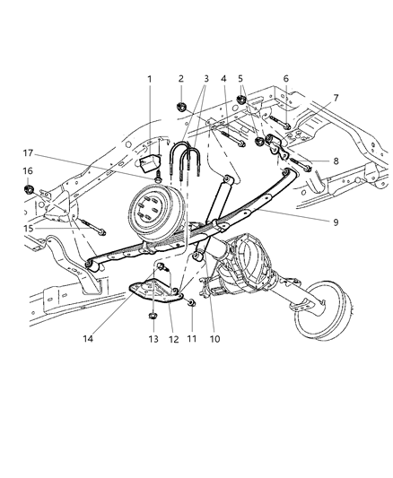 Spring Rear Leaf Diagram for 52106830AH