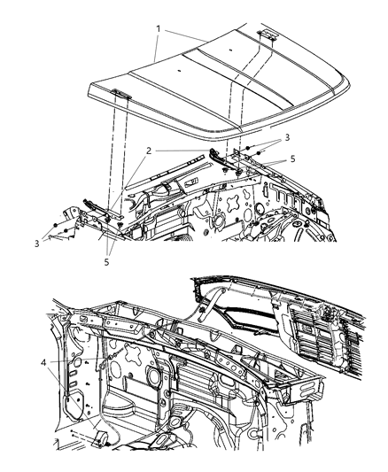 1985 Dodge Aries Hood Diagram for 55360878AB