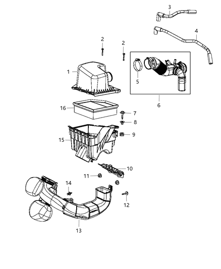 1999 Chrysler Sebring Bracket Air Cleaner Diagram for 4627137AB