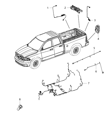 Wiring Jumper Rear Camera Diagram for 68189123AB