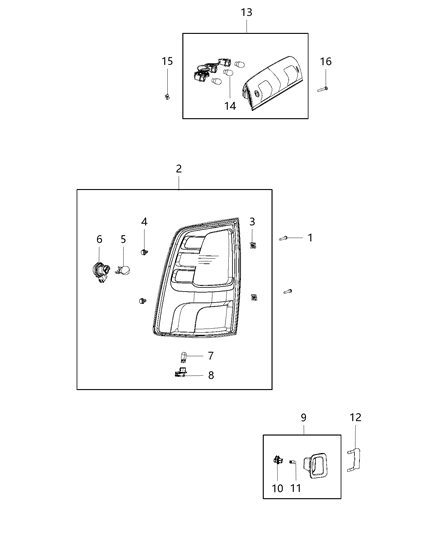 Lamp Tail Stop Backup Diagram for 55277415AA