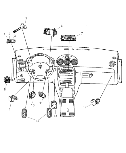 1994 Chrysler Town & Country Switch Headlamp Diagram for 4760151AF
