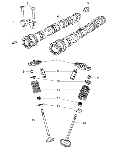 1993 Dodge B150 Camshaft Intake Diagram for 5184380AE