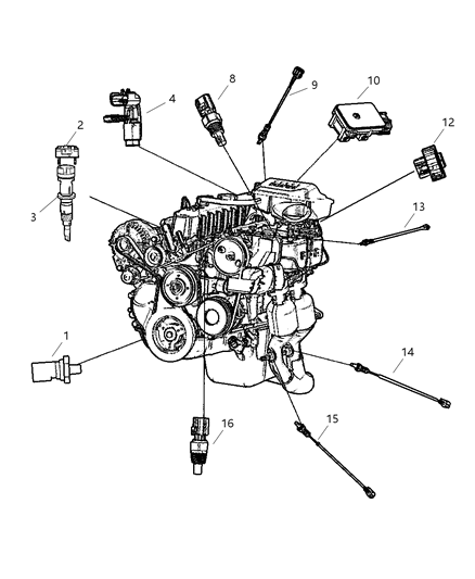 Sensor Crankshaft Position Diagram for 4609153AE