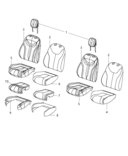 2012 Dodge Dart Foam Seat Cushion Front Right Bolster Diagram for 68083604AA