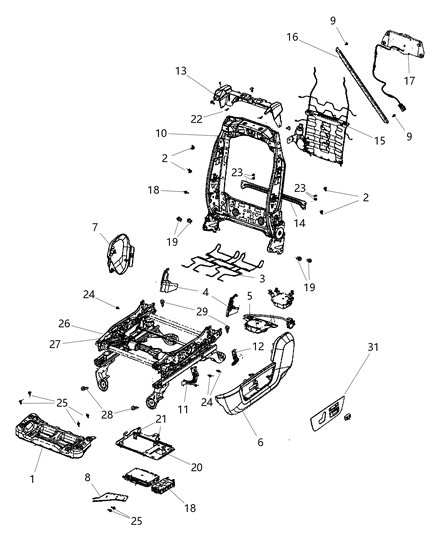 2003 Dodge Sprinter 3500 Adjuster Seat Diagram for 68157565AA