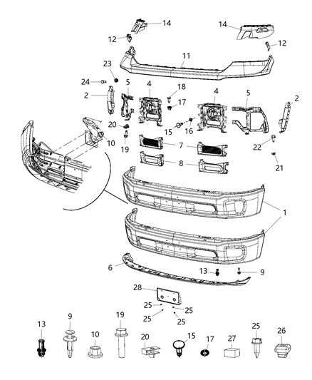 Nut And Washer Hexagon M10X1.50 Diagram for 68158714AA