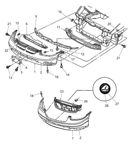 2006 Dodge Charger Fascia Front Diagram for 4883841AA