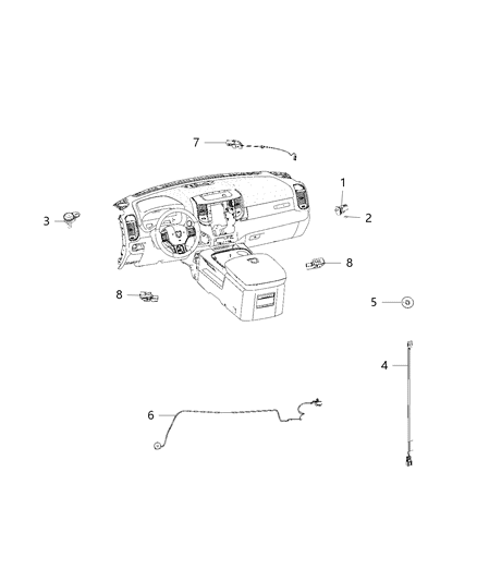 1984 Jeep Cherokee Bezel LED Diagram for 5KX15RN8AB