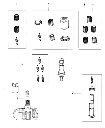 Sensor Tire Pressure Diagram for 68374924AA