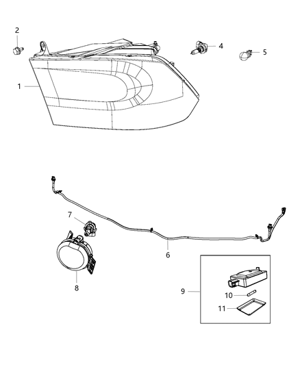 1992 Dodge Stealth Lamp Headlamp Parking And Turn Diagram for 68274982AA