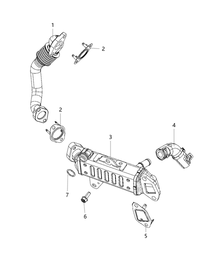 2021 Jeep Cherokee EGR Cooler Diagram for 5281546AB