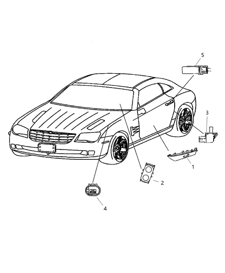 2005 Chrysler Crossfire Switch Door Ajar Diagram for 5096843AA