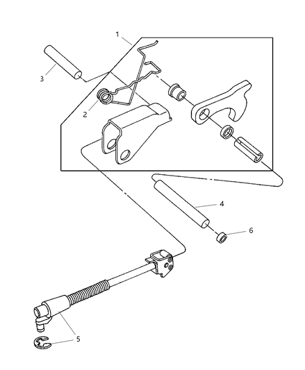 2007 Dodge Avenger Guide Package Parking Sprag Pawl Diagram for 4883505AB