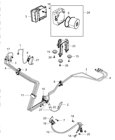 Tube And Hose Brake Diagram for 4779866AA