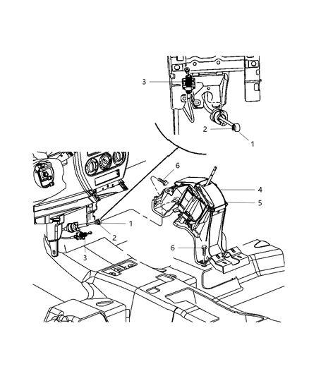 Cable Gear Selector Diagram for 5273433AD