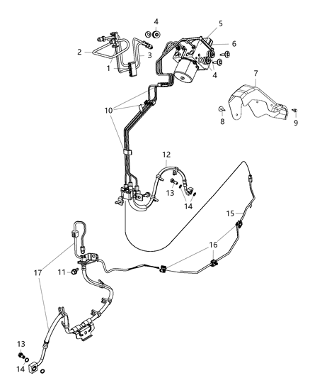 Hose Brake Left Front Diagram for 68224903AD