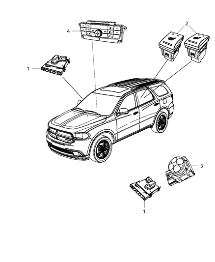 2003 Dodge Caravan Control A/C And Heater Diagram for 68088062AO