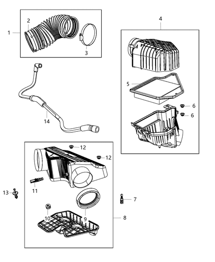 Resonator Air Cleaner Diagram for 4861731AC