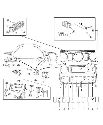 2005 Dodge Sprinter 3500 Control A/C And Heater Diagram for 5103644AA