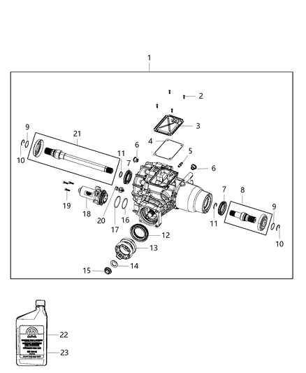 Differential Rear Axle Diagram for 68090612AC