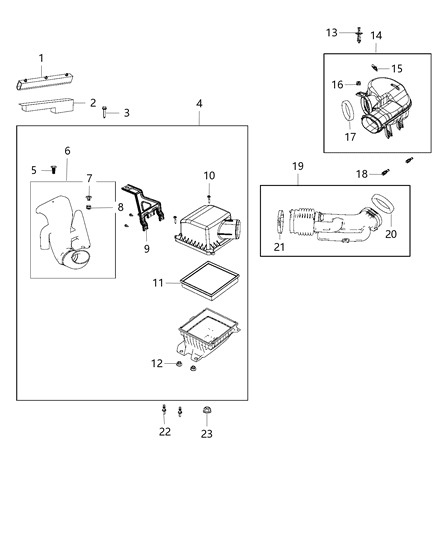 Filter Air Diagram for 68081249AC