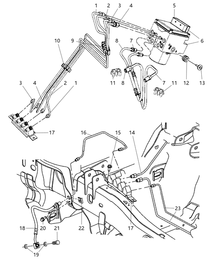 Hose Brake Left Front Diagram for 55366349AC