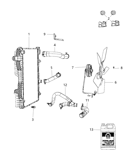 Hose Radiator Inlet Diagram for 68227796AA