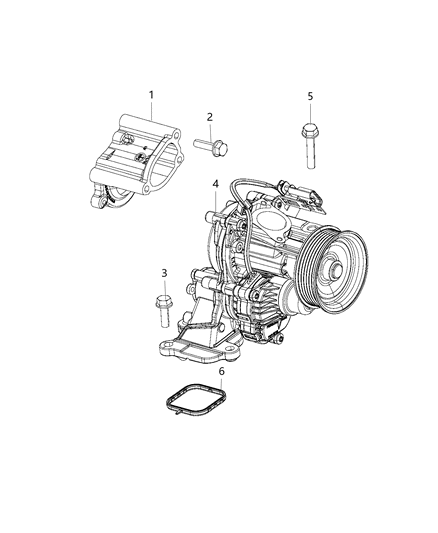 2002 Chrysler Prowler Pump Water Diagram for 4893618AE