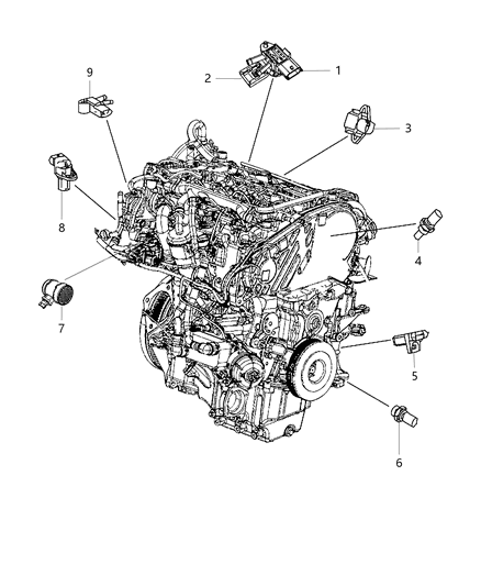 2008 Chrysler Town & Country Sensor Crankshaft Position Diagram for 68237477AA
