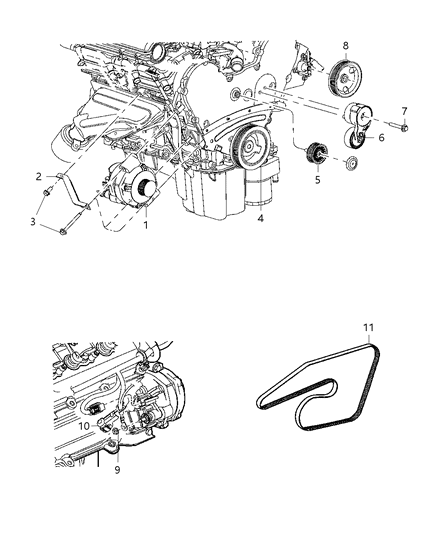 1993 Dodge B250 Pulley Idler Diagram for 4593848AA
