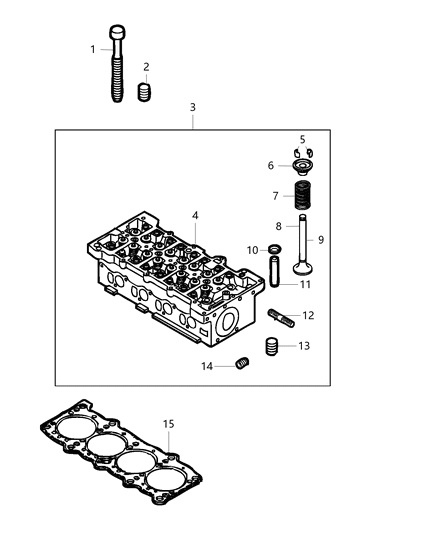 Gasket Cylinder Head Diagram for 68402585AA