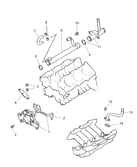 Pipe Water Inlet Diagram for MD351670