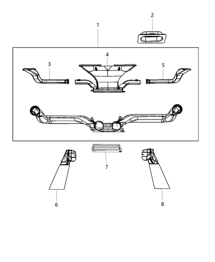 1986 Jeep J20 Duct Air Inlet Diagram for 68080786AB