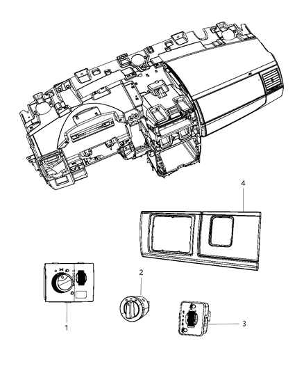 2003 Chrysler 300M Switch Headlamp Diagram for 68071001AB