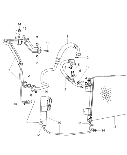 Line A/C Suction Diagram for 5058894AC