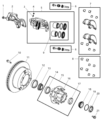 1987 Chrysler New Yorker Caliper Assembly Disc Brake Diagram for 68034096AA